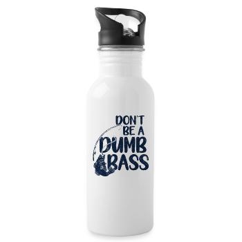 Angler Fishing Gift Idea Don't Be A Dumb Bass - Water bottle with straw - white - Right