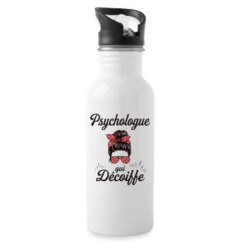 Chignon Psychologue Géniale Super Psychologue - Gourde avec paille intégrée - blanc - Droite