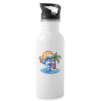 Dolphin Summer Holiday - Water bottle with straw - white - Right