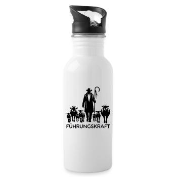 Führungskraft Schafe Hirte Geschenkidee Humor - Trinkflasche mit integriertem Trinkhalm - Weiß - Rechts