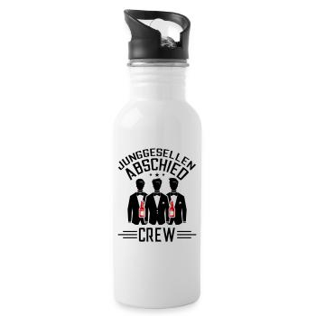 Junggesellen Abschied Crew - Trinkflasche mit integriertem Trinkhalm - Weiß - Rechts