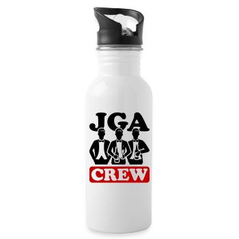 Junggesellen Abschied Crew - Trinkflasche mit integriertem Trinkhalm - Weiß - Rechts
