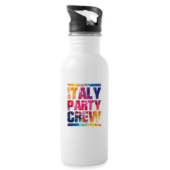Italien Party Crew Bunt - Trinkflasche mit integriertem Trinkhalm - Weiß - Rechts