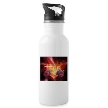 MEIN HERZ WEISS... Liebe Herz Wille Mut Abenteuer - Trinkflasche mit integriertem Trinkhalm - Weiß - Rechts
