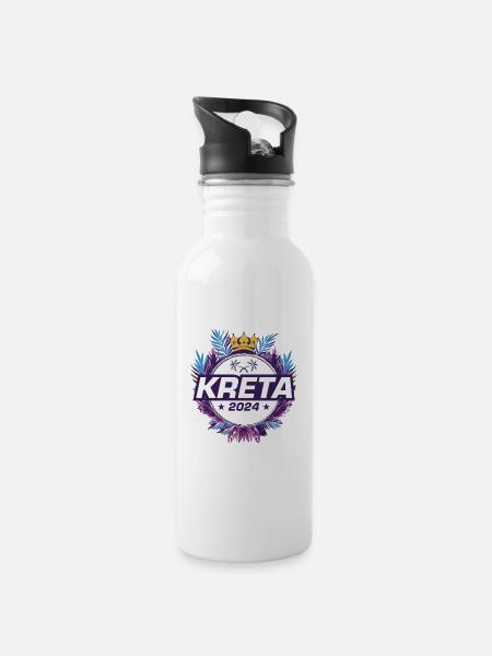Crete 2024 - Water bottle with straw - white