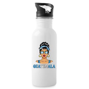 Guatemala Flag Guatemalan Women - Water bottle with straw - white - Right
