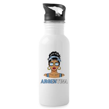 Argentinien Flagge Frauen Argentinien - Trinkflasche mit integriertem Trinkhalm - Weiß - Rechts