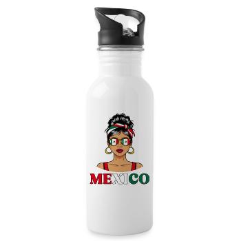 Mexiko Flagge Mexikanisch Frauen - Trinkflasche mit integriertem Trinkhalm - Weiß - Rechts
