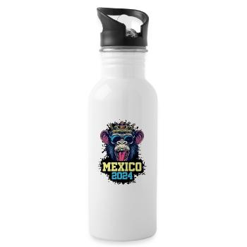 Mexico 2024 Monkey - Water bottle with straw - white - Right