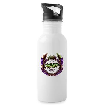 Mexico 2024 Colorful - Water bottle with straw - white - Right