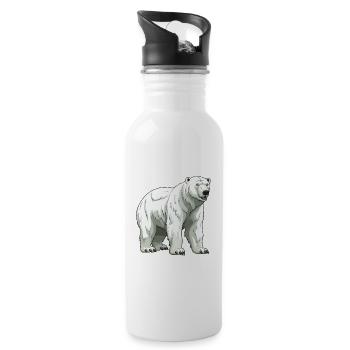 Polar Bear Animal Polar Bear - Water bottle with straw - white - Right