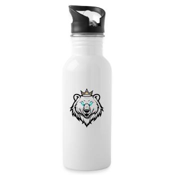 Polar Bear Head Polar Bear Crown - Water bottle with straw - white - Right