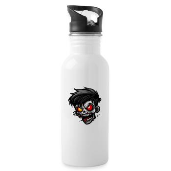 Zombie Halloween Gruselig - Trinkflasche mit integriertem Trinkhalm - Weiß - Rechts