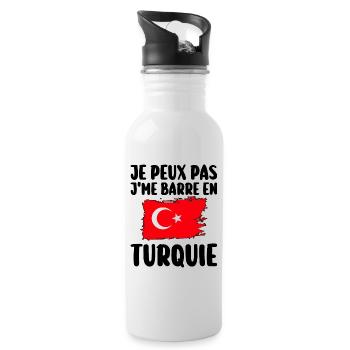 J'Me Barre En Turquie Voyage Cadeau - Gourde avec paille intégrée - blanc - Droite