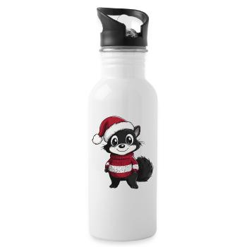 Bande dessinée de Noël Skunk - Gourde avec paille intégrée - blanc - Droite