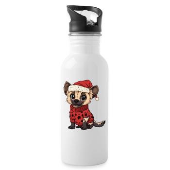 Bande dessinée de Noël de hyène - Gourde avec paille intégrée - blanc - Droite