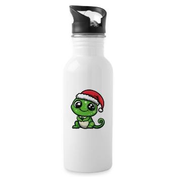 Paresseux Noël Mignon - Gourde avec paille intégrée - blanc - Droite