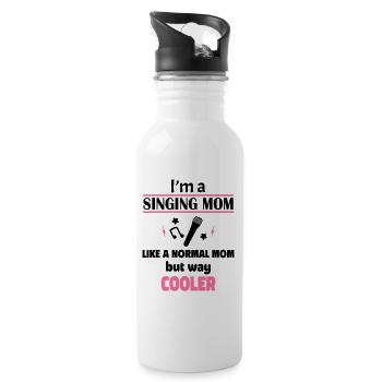 Cool singing mom for moms - Water bottle with straw - white - Right