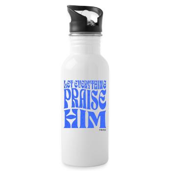 Christianity Christian Bible Verse - Water bottle with straw - white - Right