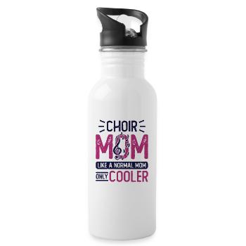 Coolest Mom Church Choir Design - Water bottle with straw - white - Right
