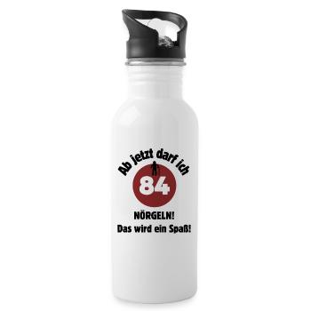 84th birthday From now on I can nag - fun - Water bottle with straw - white - Right