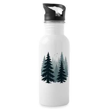Misty Pines - Water bottle with straw - white - Right