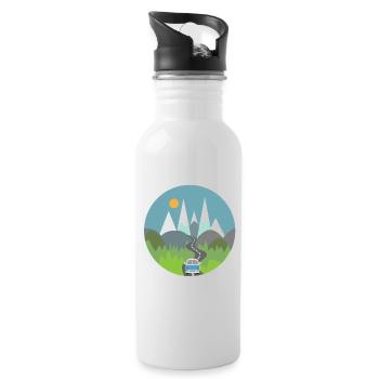Camping - Trinkflasche mit integriertem Trinkhalm - Weiß - Rechts