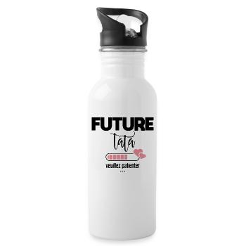 Future tata veuillez patienter - Gourde avec paille intégrée - blanc - Droite