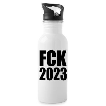 Fck 2023 - Gourde avec paille intégrée - blanc - Droite