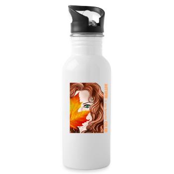 Autumn is my favorite color - Water bottle with straw - white - Right
