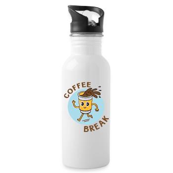 coffee break - Gourde avec paille intégrée - blanc - Droite