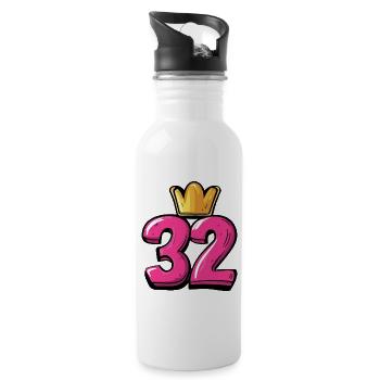 32 Number Krone - Water bottle with straw - white - Right