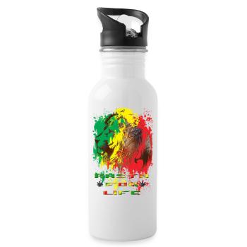 rasta for life - Gourde avec paille intégrée - blanc - Droite