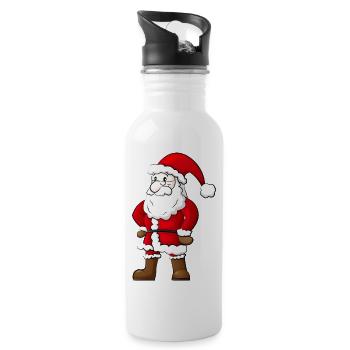 Weihnachtsmann - Trinkflasche mit integriertem Trinkhalm - Weiß - Rechts