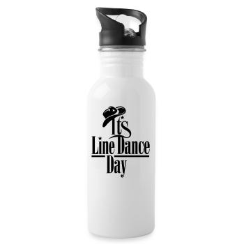 LINE DANCING, IT'S LINE DANCE DAY MIT HUT - Trinkflasche mit integriertem Trinkhalm - Weiß - Rechts