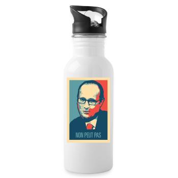 Popularité de François Hollande - Gourde avec paille intégrée - blanc - Droite