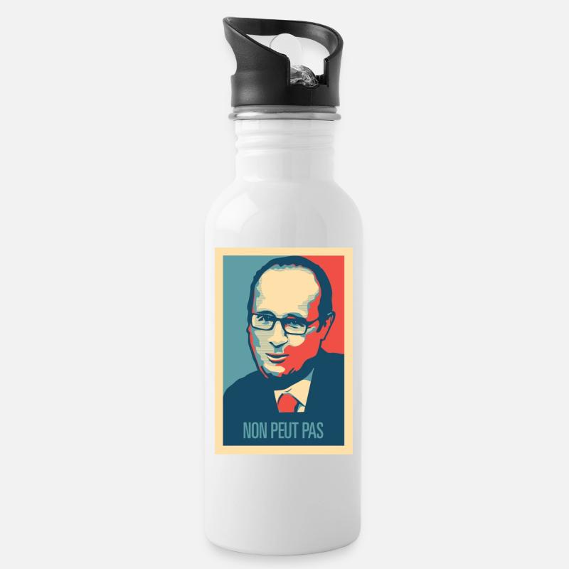 Popularité de François Hollande - Gourde avec paille intégrée - blanc