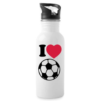 i_love_football - Gourde avec paille intégrée - blanc - Droite