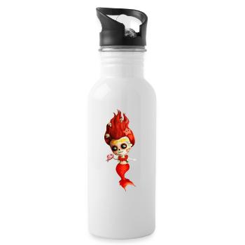 The Day of The Dead Mermaid Catrina Hoodies & - Water bottle with straw - white - Right