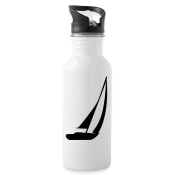 sailboat_1 - Water bottle with straw - white - Right