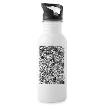Suchbild - Trinkflasche mit integriertem Trinkhalm - Weiß - Rechts