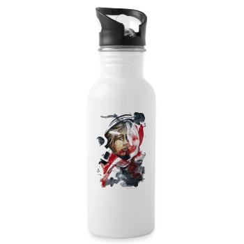 Kosmonaut Portrait Frau by carographic - Trinkflasche mit integriertem Trinkhalm - Weiß - Rechts