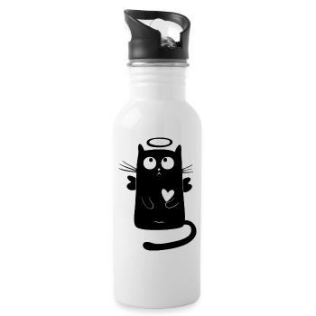 angélique chat - Gourde avec paille intégrée - blanc - Droite