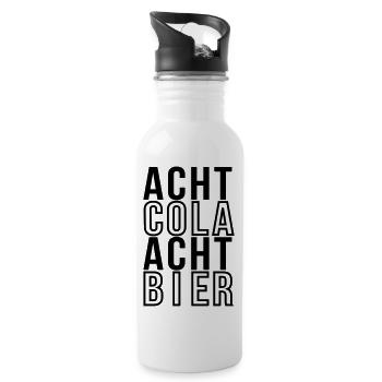 Acht Cola Acht Bier - Trinkflasche mit integriertem Trinkhalm - Weiß - Rechts