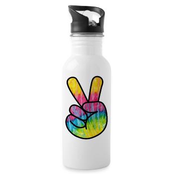 Peace - Water bottle with straw - white - Right