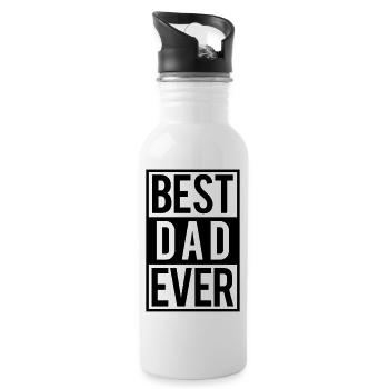 Best Dad ever - Water bottle with straw - white - Right
