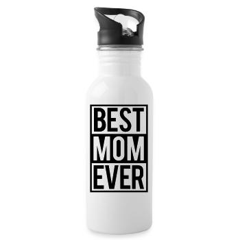 Best Mom ever - Gourde avec paille intégrée - blanc - Droite