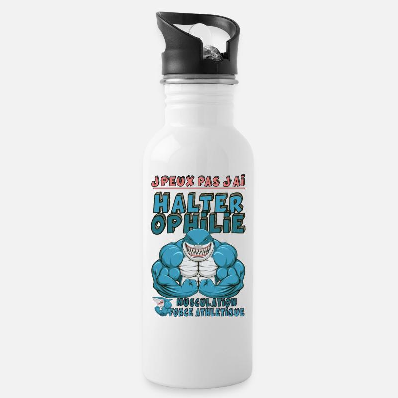 haltero shark - Gourde avec paille intégrée - blanc