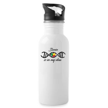 love my dns dna land country Benin - Water bottle with straw - white - Right