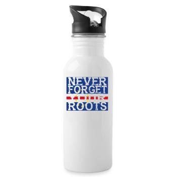 never forget roots home Kap Verde - Trinkflasche mit integriertem Trinkhalm - Weiß - Rechts